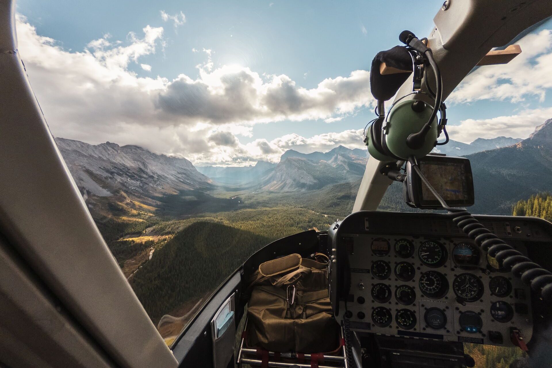helicopter ride over banff