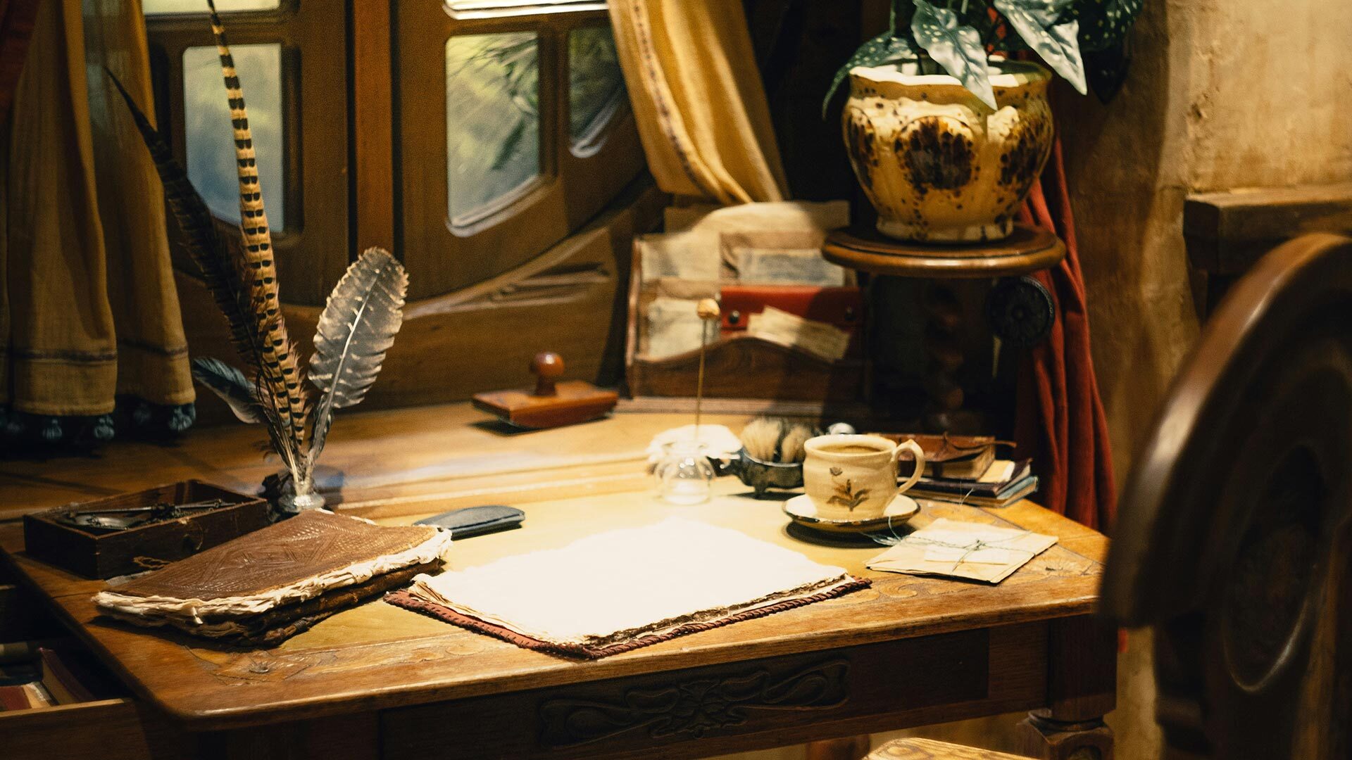 Find this writing desk at Hobbiton in New Zealand when you visit during Hobbit Day or any day