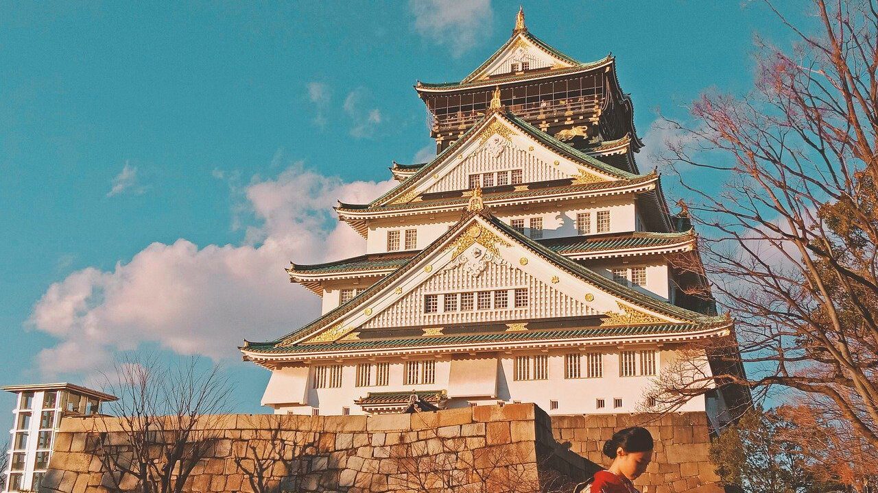 Traditional temple in Osaka, Japan