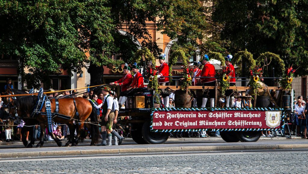 Part of the big parade at Oktoberfest in Munich, Germany