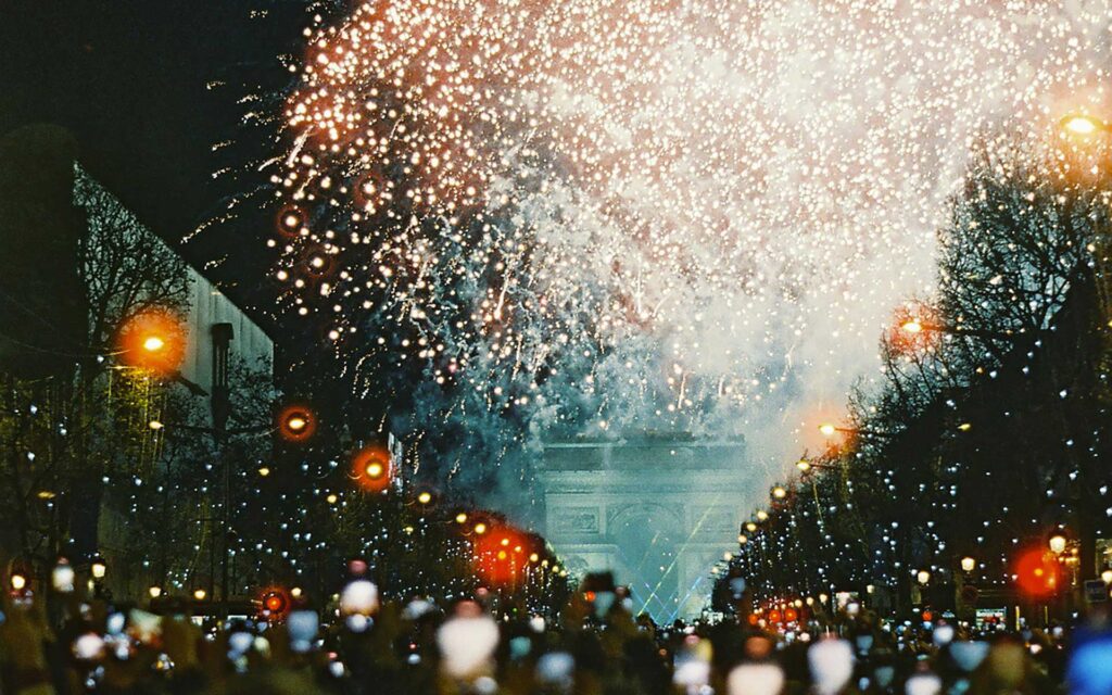 Paris in winter new years eve