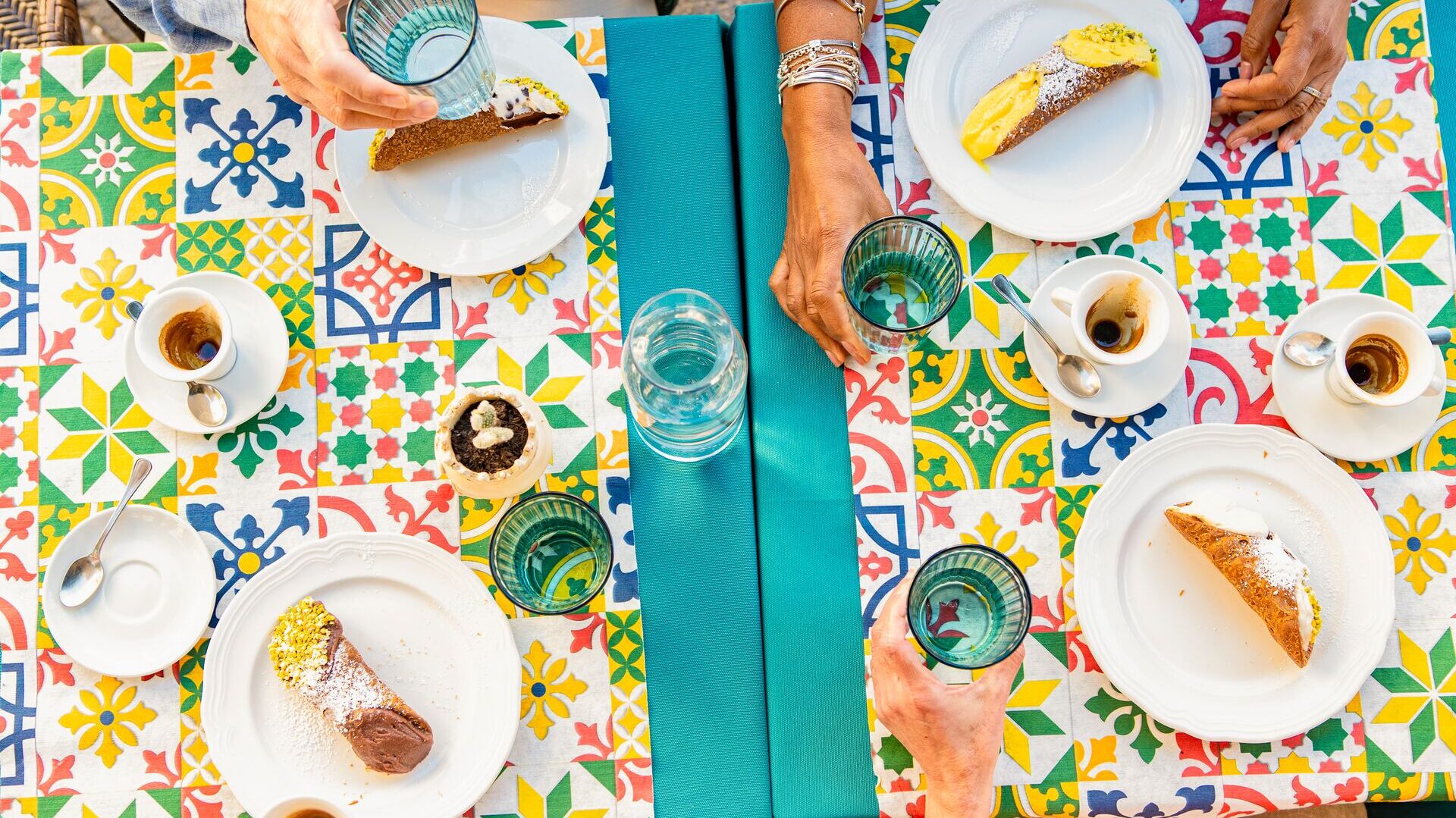 cannoli and coffee in taormina