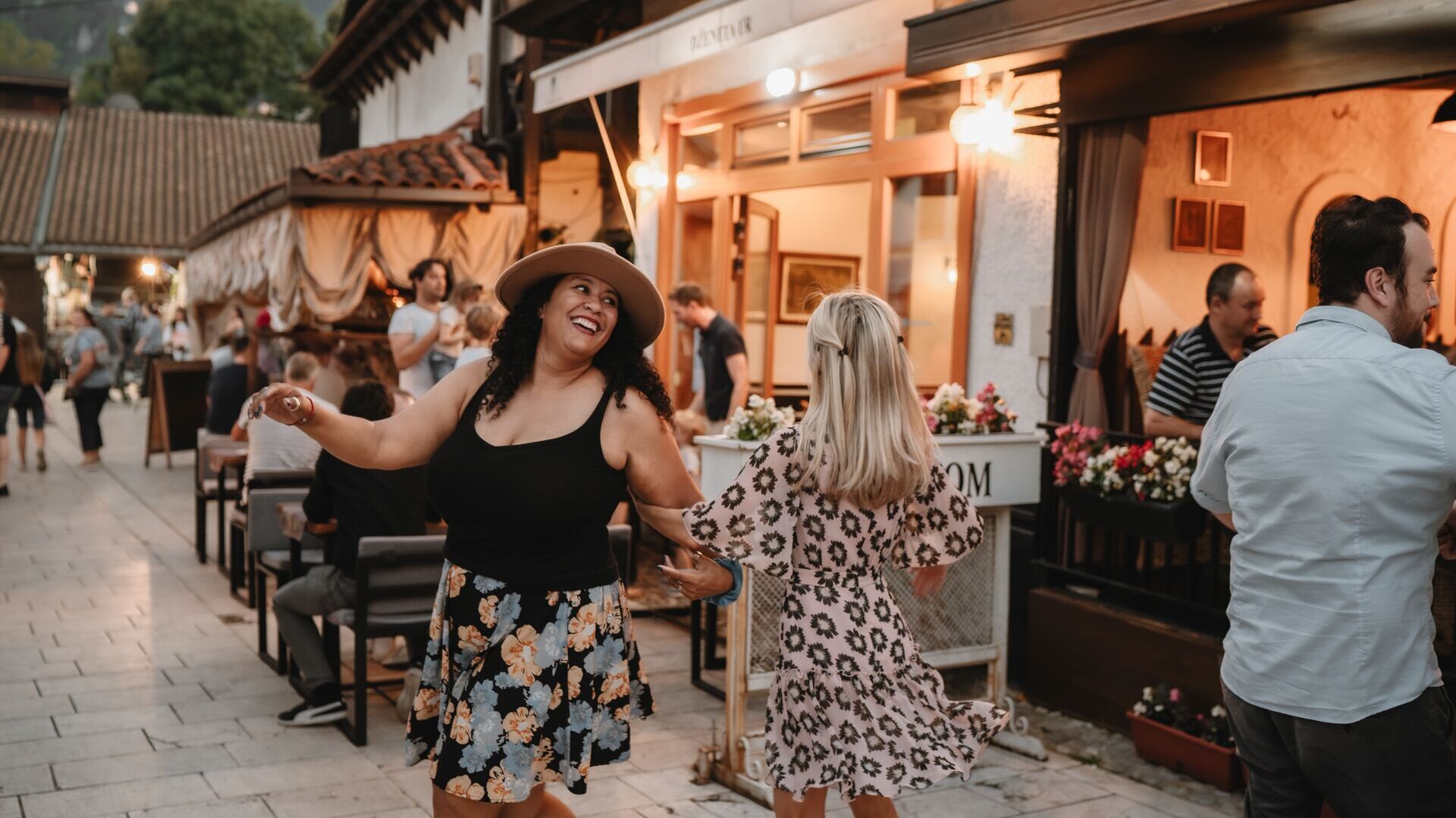 cassie dancing on a trafalgar tour