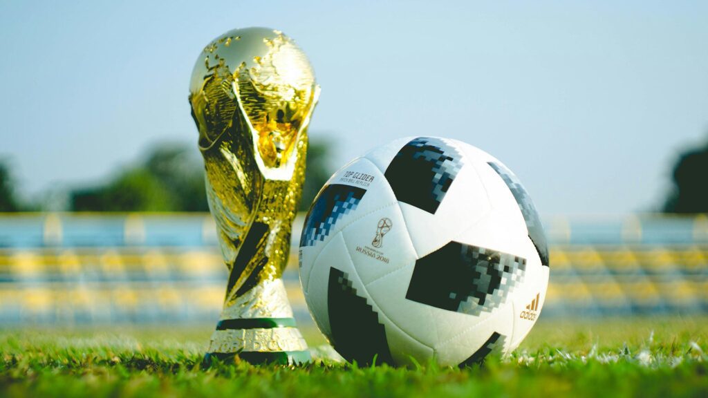 FIFA World Cup trophy and ball