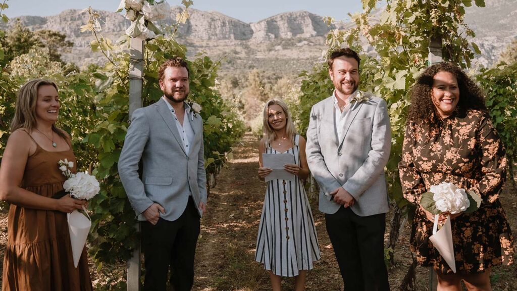 craig and graham on trafalgar wedding