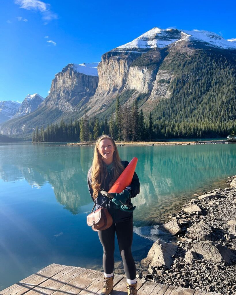 Alexis at a lake in Canada