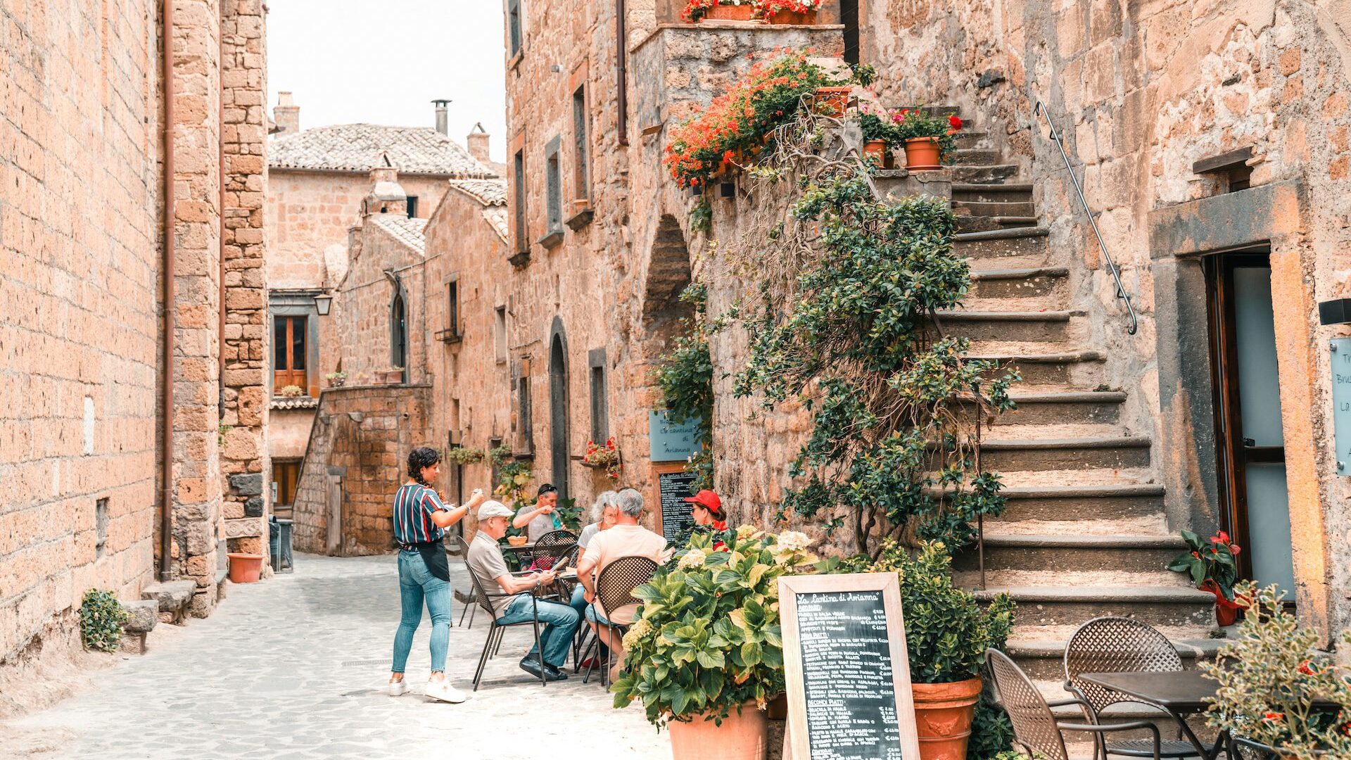 locals on a street in italy
