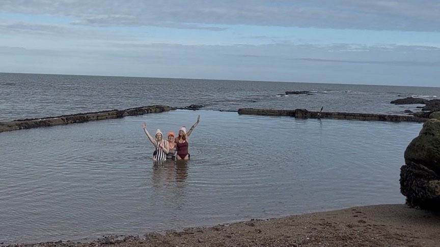 Fiona and friends/family wild swimming in Scotland