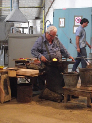 George – the master glass blower in Murano