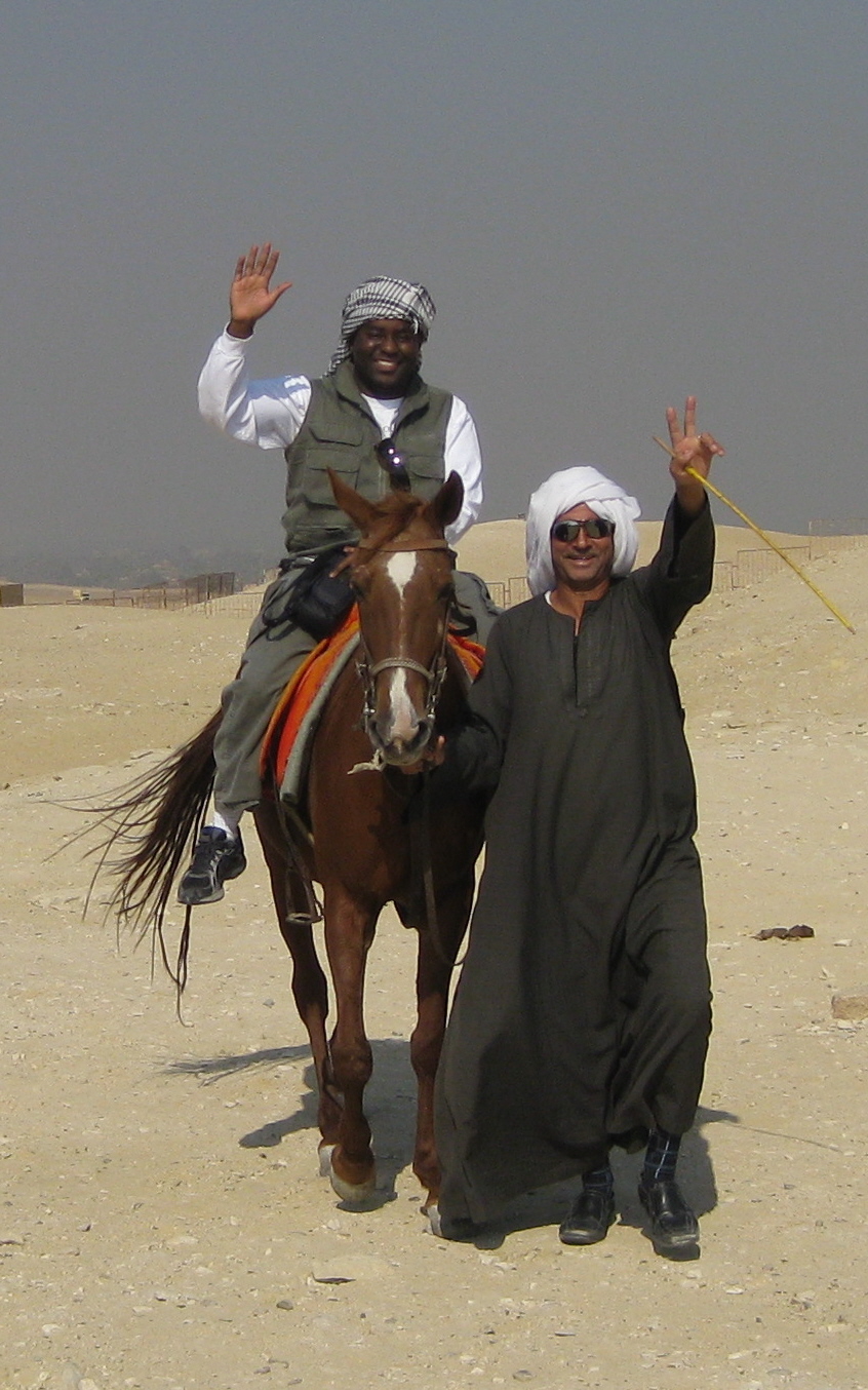 Riding a donkey! Riding a donkey!