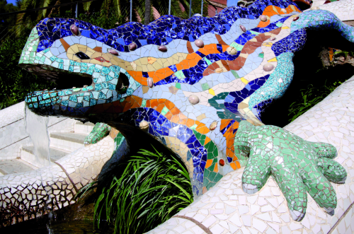 Gaudi lizard fountain in Parc Guell