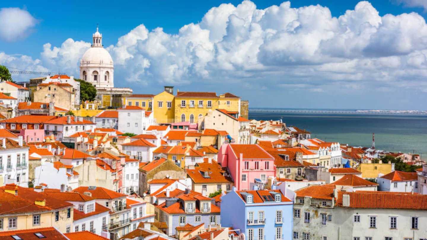 colourful buildings in Lisbon, Portugal