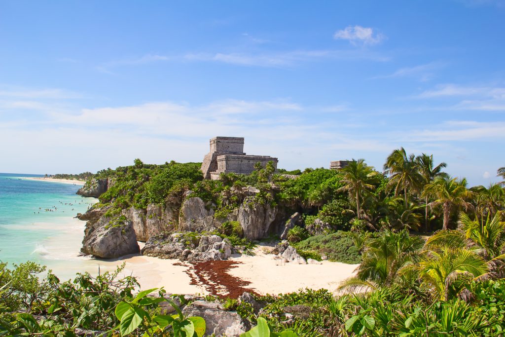 beautiful places to propose Ruins of the Mayan fortress and temple near Tulum, Mexico