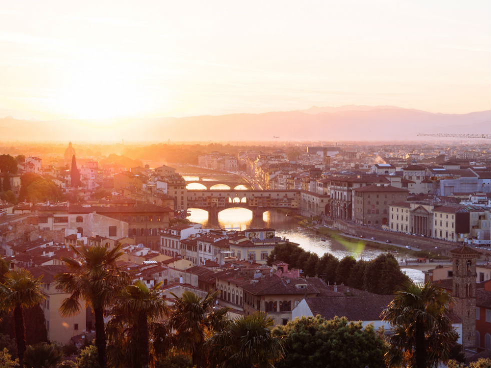 A view of the river in Florence, Italy