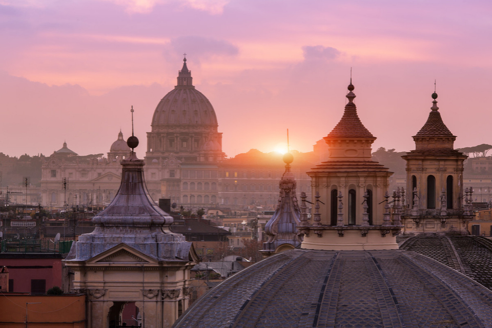 The Vatican in Rome at dusk