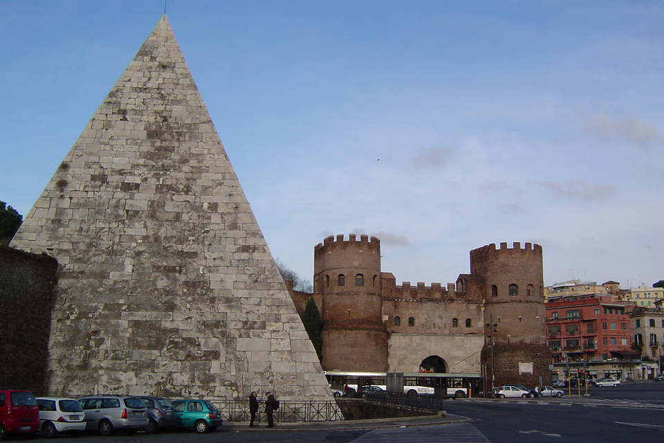 The Pyramid of Cestius in Rome