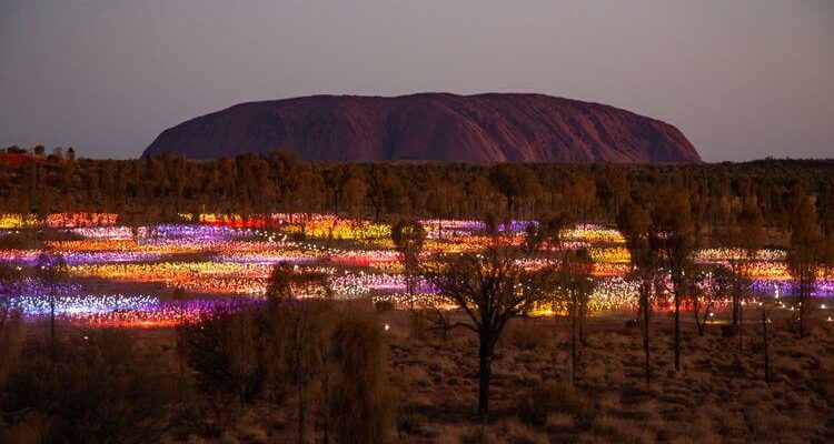 Field Of Light Uluru Has Australia S Icon Glowing With Over 50 000 Lights