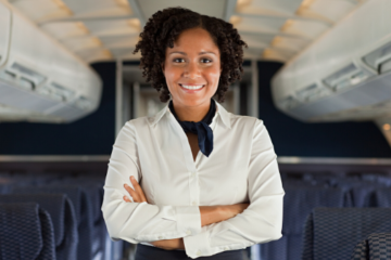 Female flight attendant