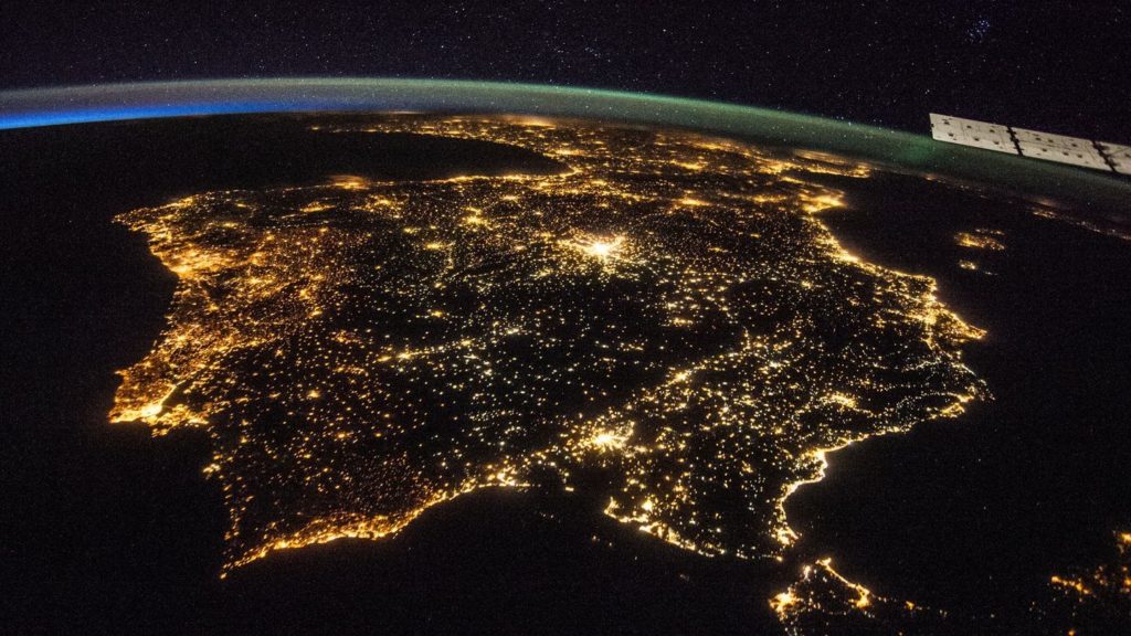 city lights seen from space
