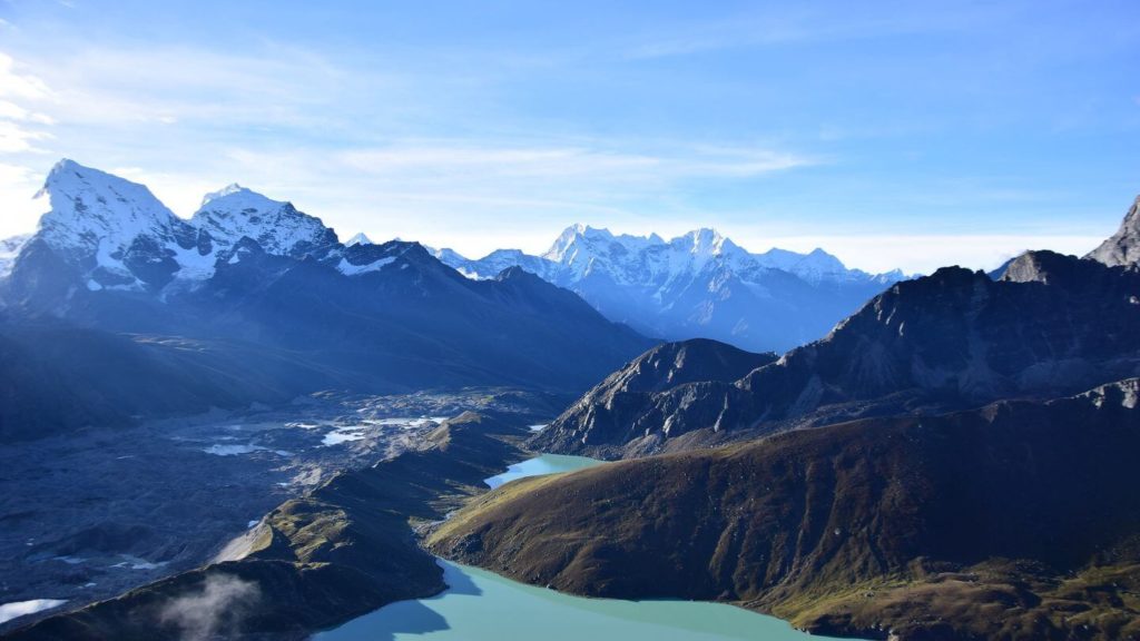blue imja river himalayas everest south base camp nepal
