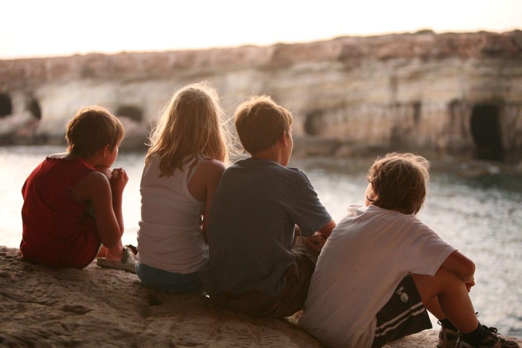group of friends sitting together