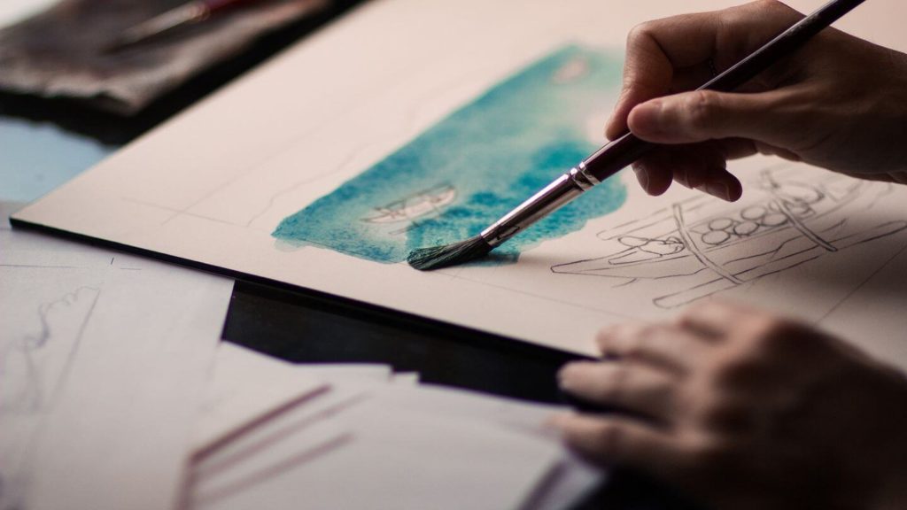 painting with watercolours