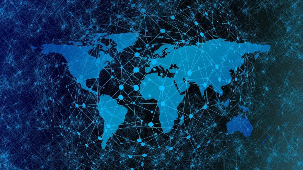 world map interconnected network