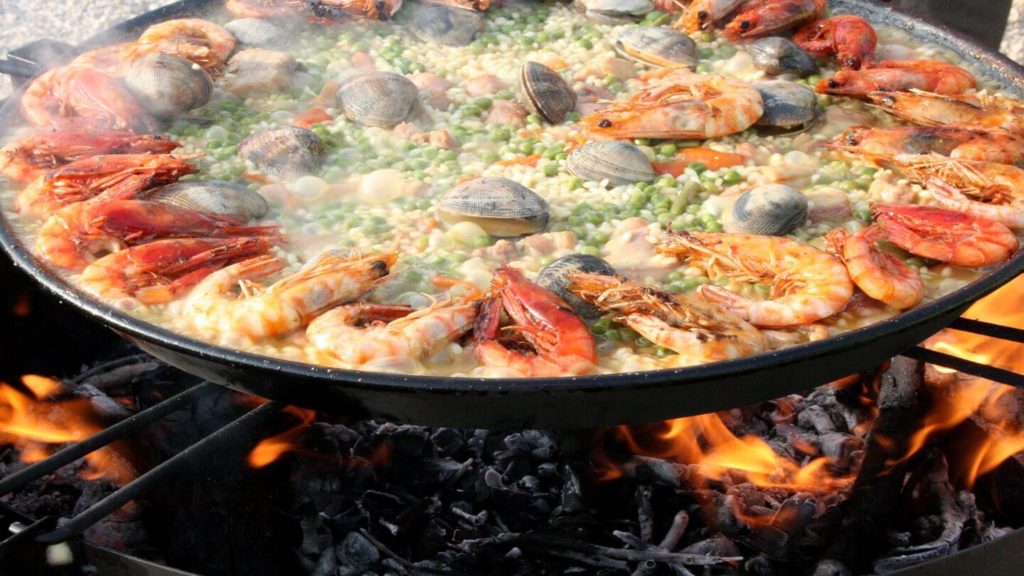 seafood paella dish spain