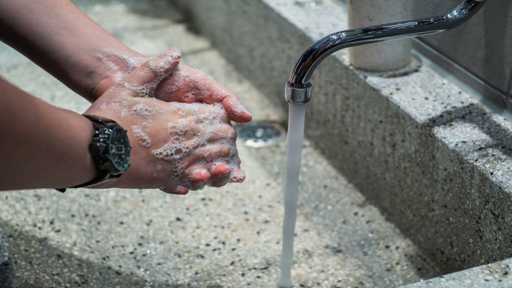 washing hands soap water germ-free travel