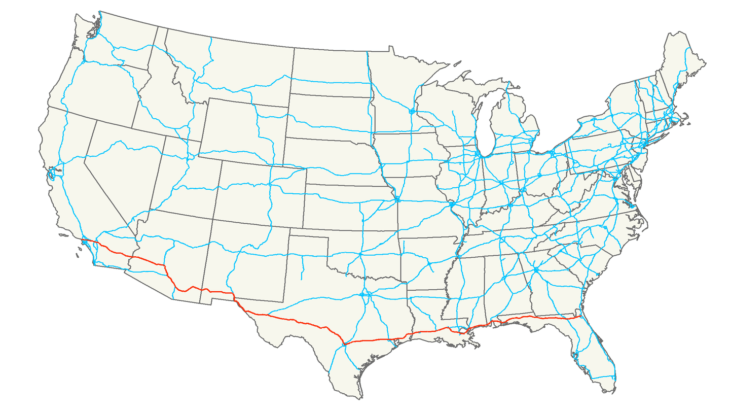 11 Of The Best Interstate Travel Routes In The US Interstate 10 Map 1