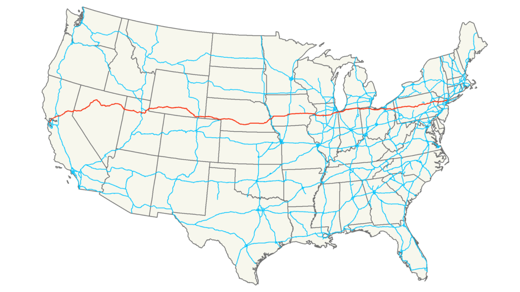 Interstate 80 route map USA