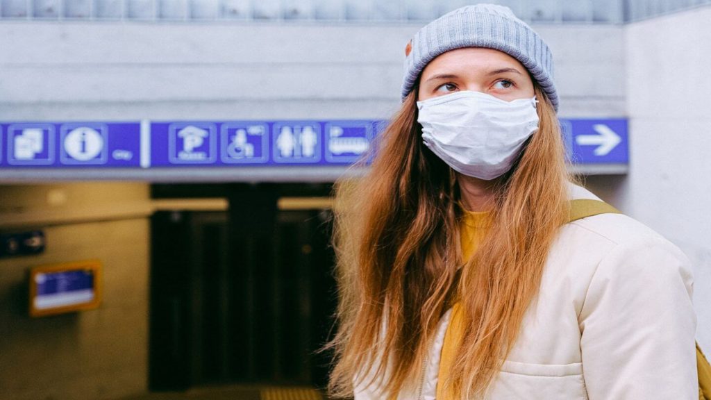 person wearing a face mask