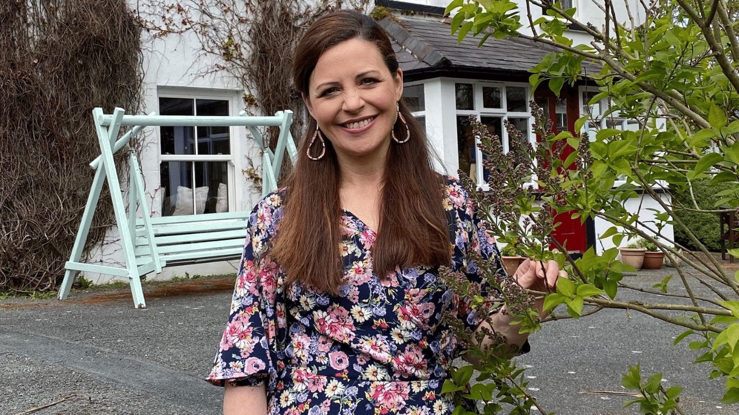 Catherine Fulvio outside Ballyknocken Farmhouse & Cookery School