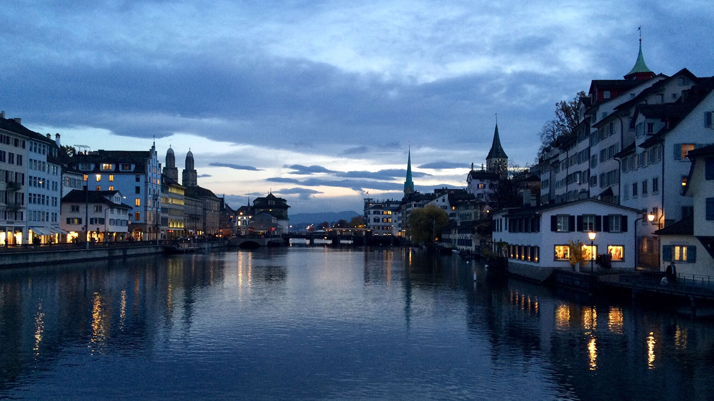 Evening view in Zurich