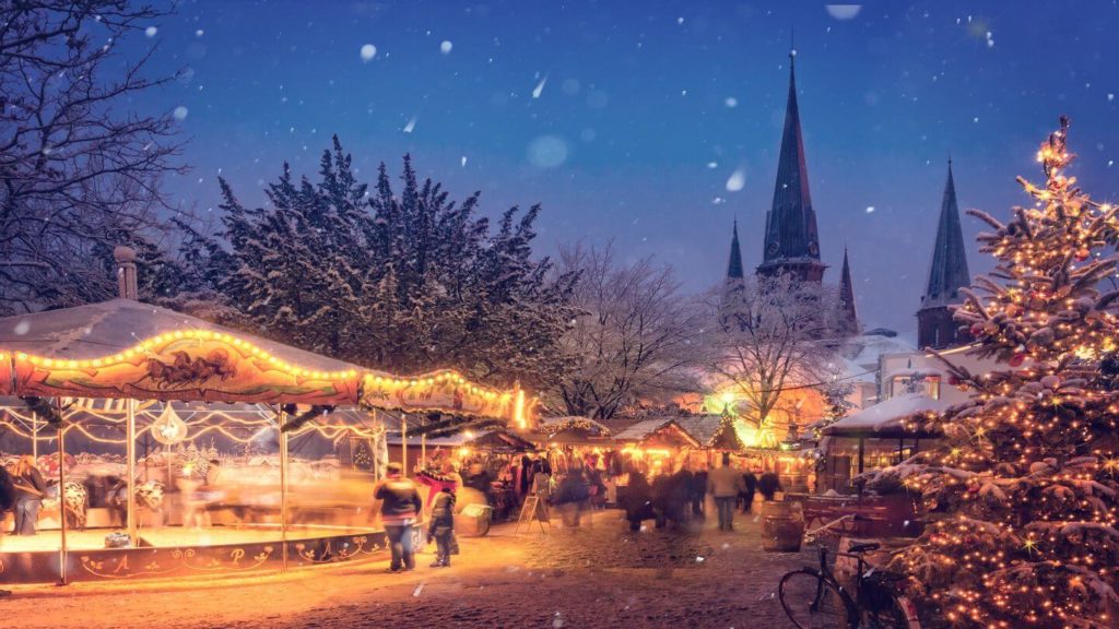 twinkling lights Christmas market Germany