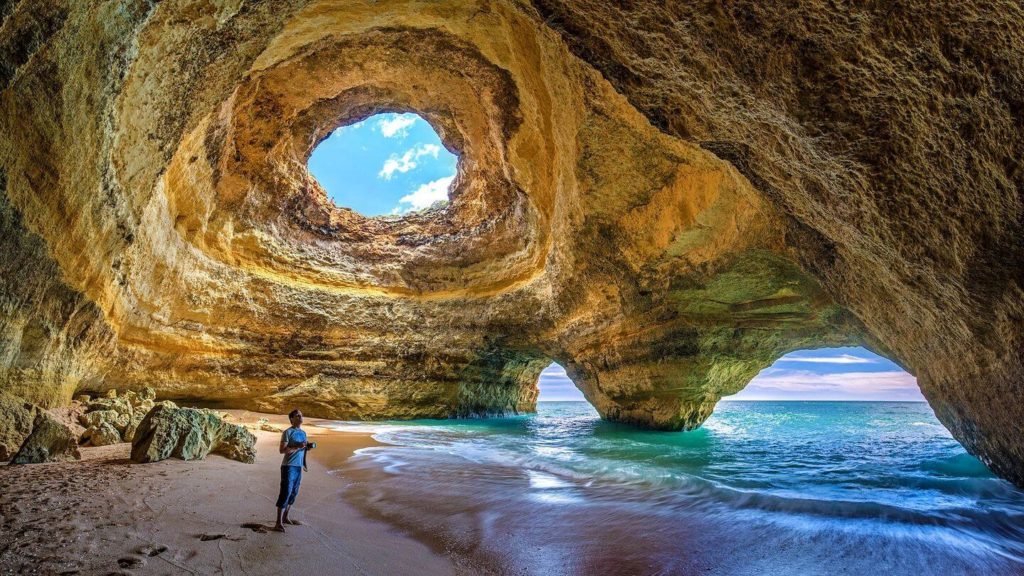 rock formations beach Algarve Portugal