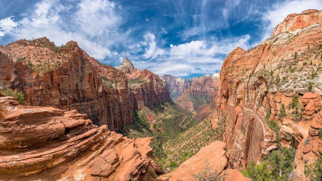 red rocky mountains Zion National Park USA
