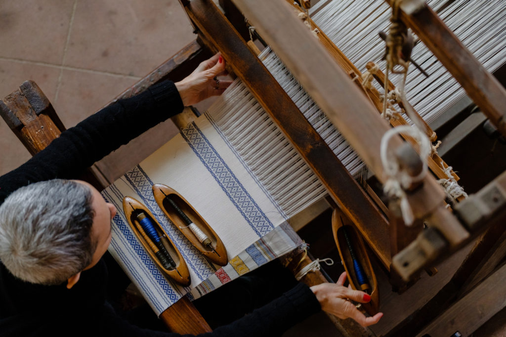 Marta Italian weaver with loom