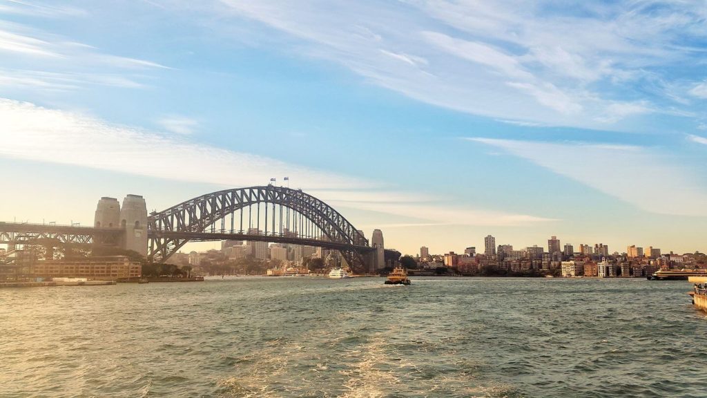 Sydney Harbour bridge and bay Australia