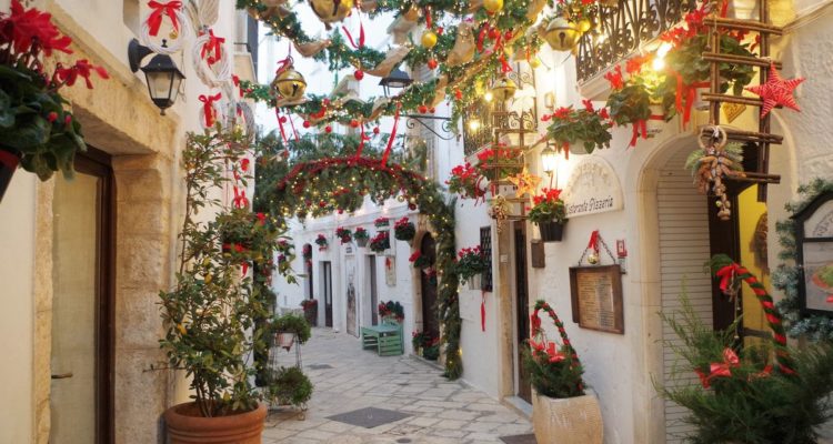 festive street Locorotondo Christmas markets in Italy