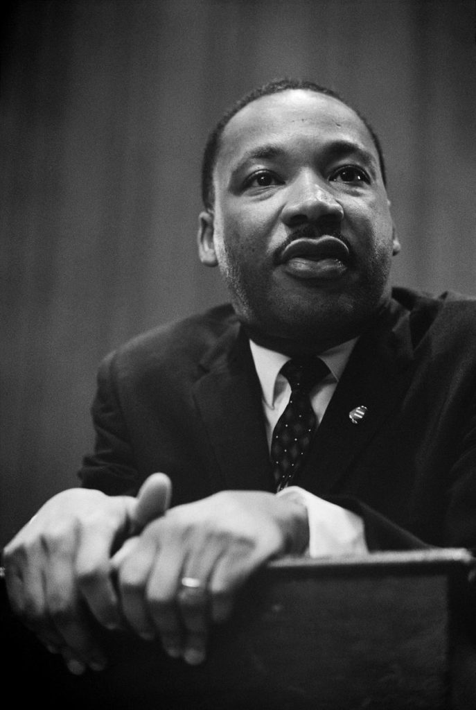Dr Martin Luther King Jr giving a speech