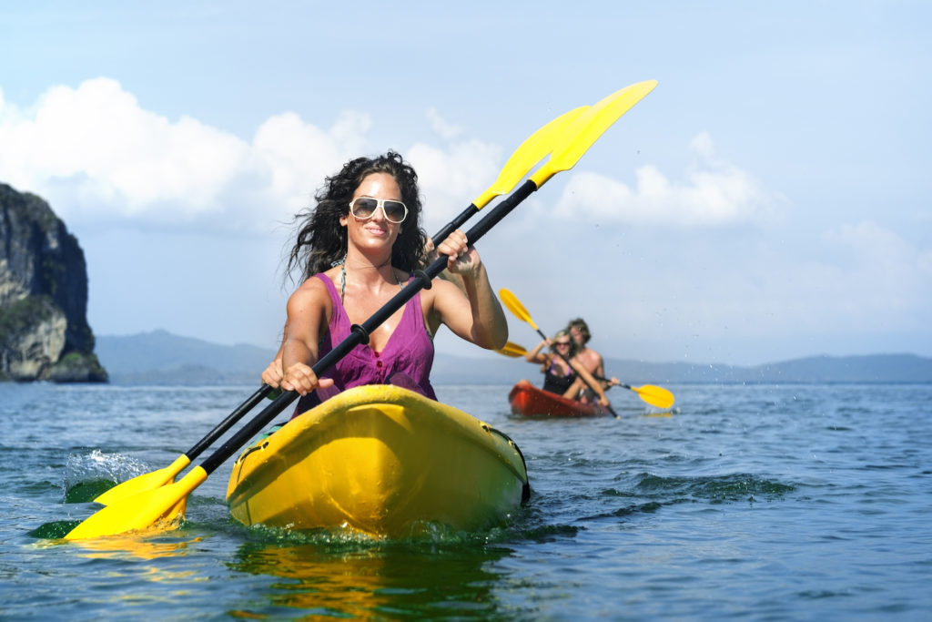 Kayaking amongst the karsts in Thailand