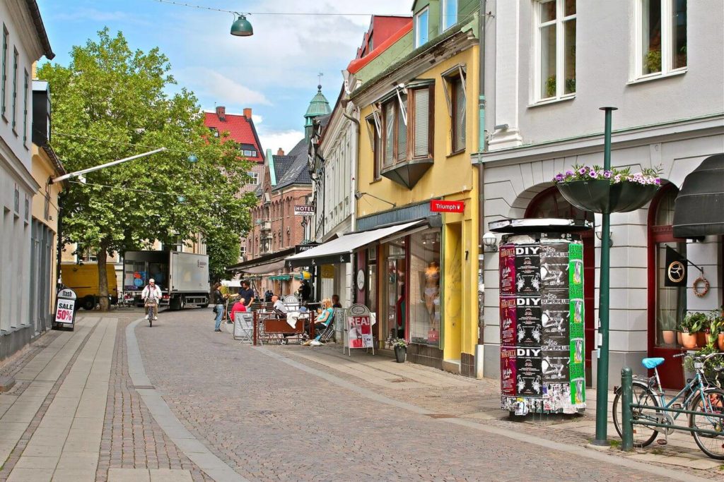 quiet street in Malmo Sweden