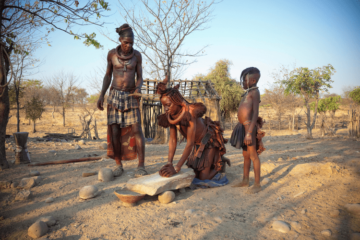 family from the Himba community Namibia travel to Africa