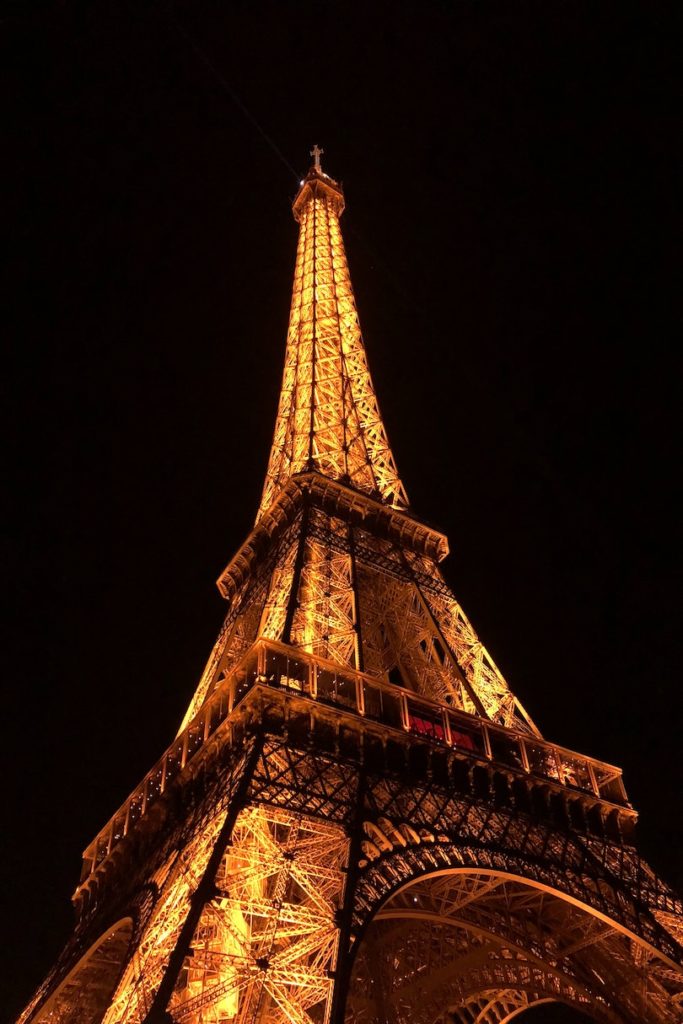 Eiffel Tower at night,