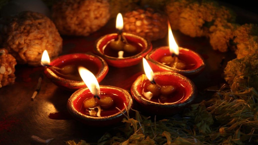 clay candles Diwali festival India