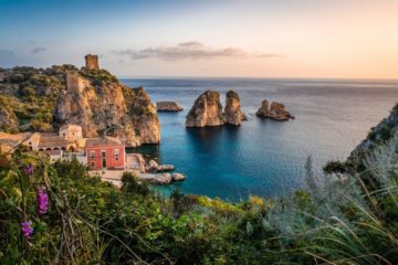 panoramic view over the Faraglioni and Isle of Capri hidden gems of Capri