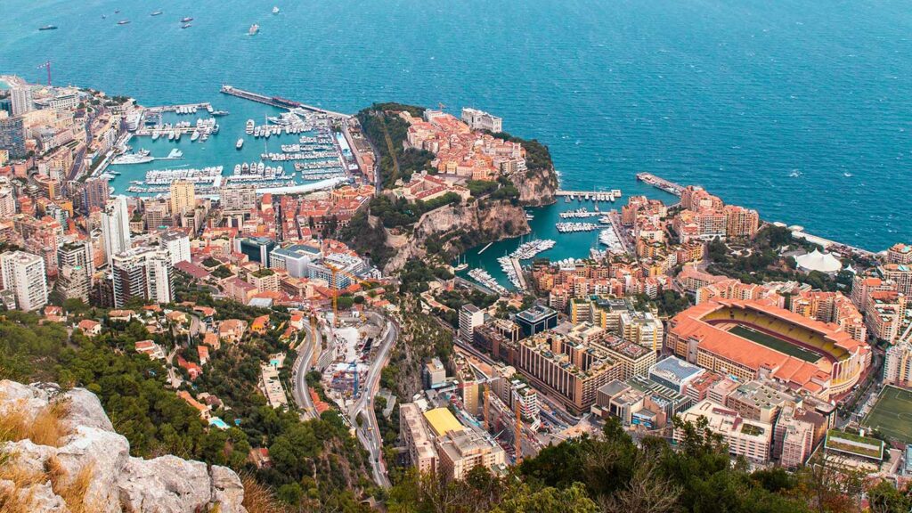 Aerial view of Monaco