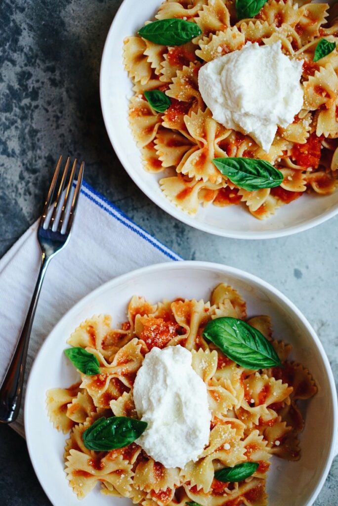 two bowls of pasta