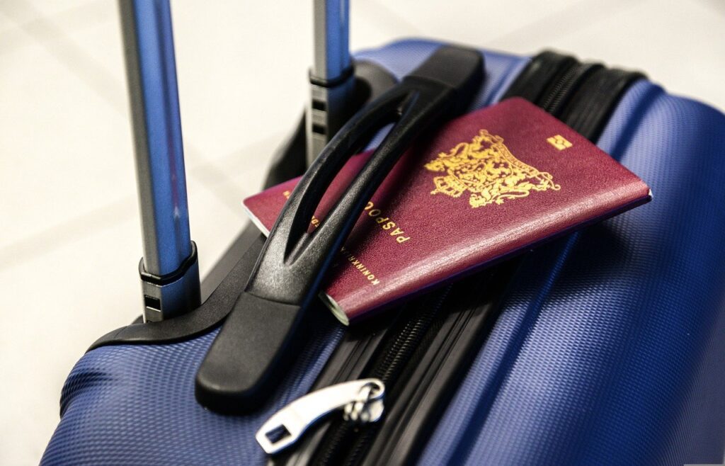 Passport with a suitcase